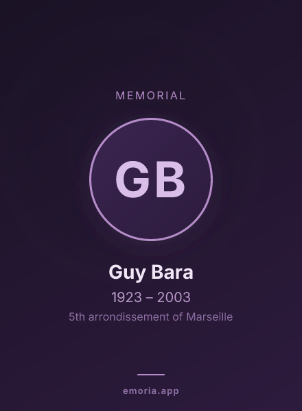Memorial portrait of Guy Bara