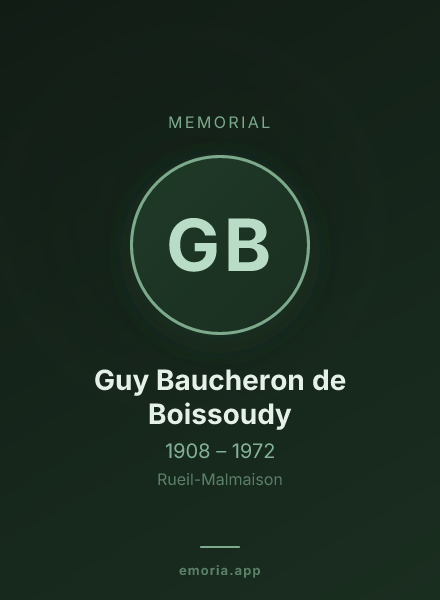 Memorial portrait of Guy Baucheron de Boissoudy