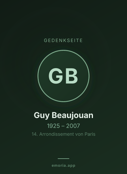 Gedenkportrait von Guy Beaujouan