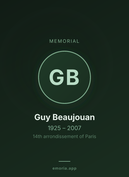 Memorial portrait of Guy Beaujouan