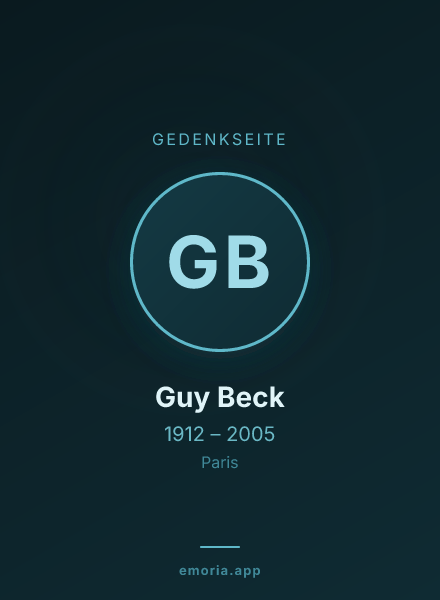 Gedenkportrait von Guy Beck