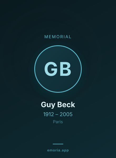 Memorial portrait of Guy Beck