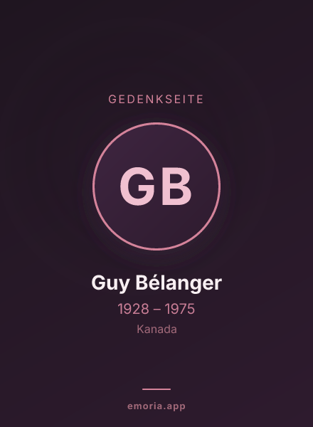 Gedenkportrait von Guy Bélanger