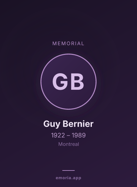 Memorial portrait of Guy Bernier