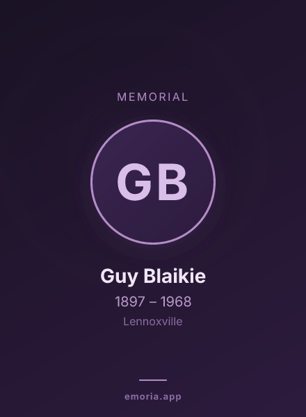 Memorial portrait of Guy Blaikie