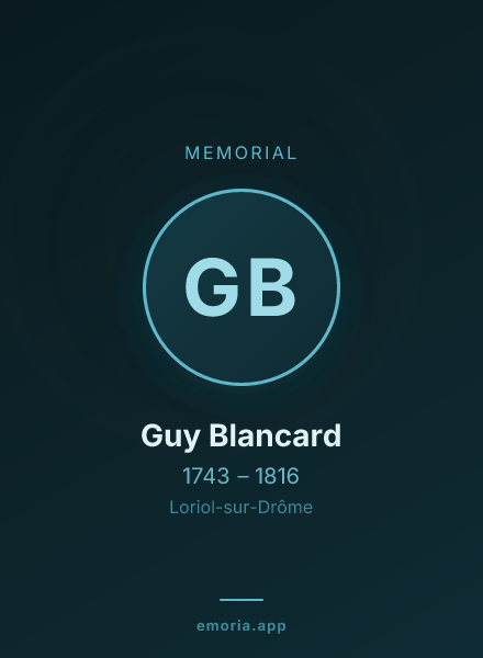Memorial portrait of Guy Blancard