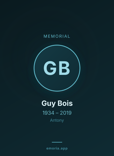 Memorial portrait of Guy Bois