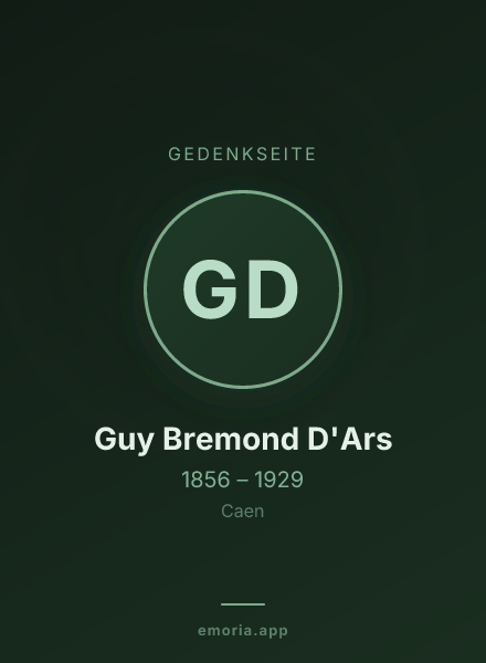 Gedenkportrait von Guy Bremond D'Ars