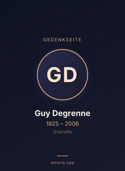 Gedenkportrait von Guy Degrenne