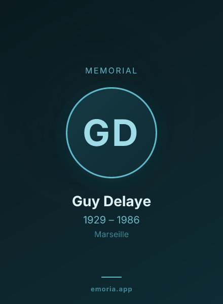 Memorial portrait of Guy Delaye