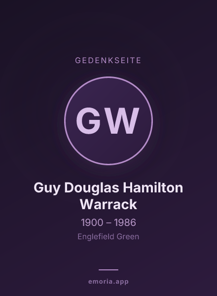 Gedenkportrait von Guy Douglas Hamilton Warrack