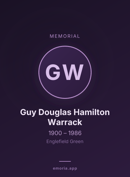 Memorial portrait of Guy Douglas Hamilton Warrack