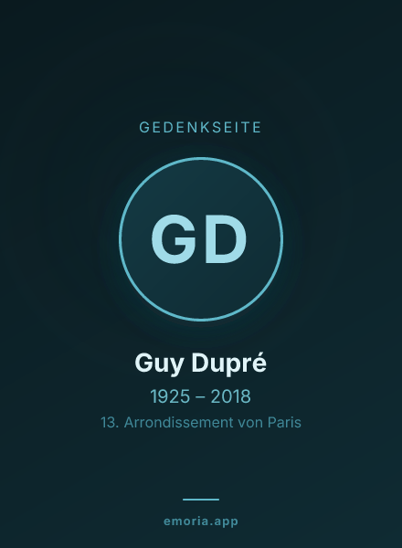 Gedenkportrait von Guy Dupré