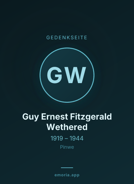 Gedenkportrait von Guy Ernest Fitzgerald Wethered