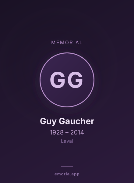 Memorial portrait of Guy Gaucher