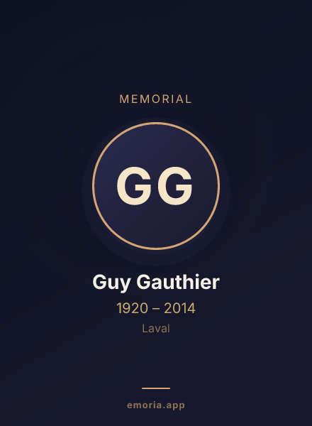 Memorial portrait of Guy Gauthier