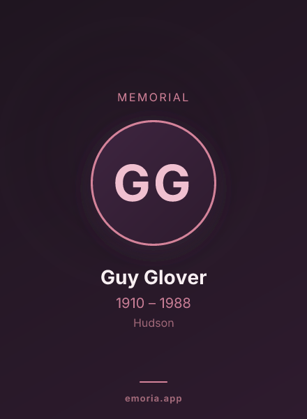 Memorial portrait of Guy Glover
