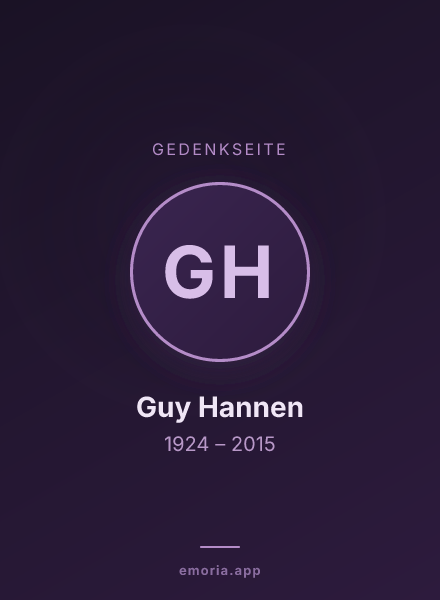 Gedenkportrait von Guy Hannen