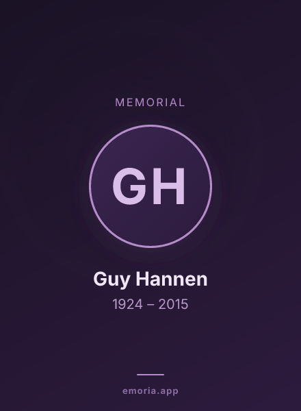 Memorial portrait of Guy Hannen