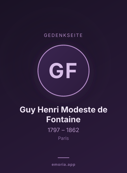 Gedenkportrait von Guy Henri Modeste de Fontaine