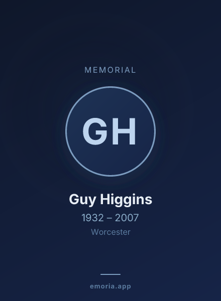 Memorial portrait of Guy Higgins