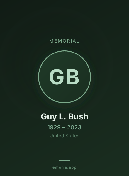 Memorial portrait of Guy L. Bush