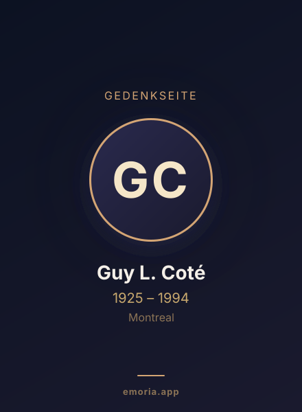 Gedenkportrait von Guy L. Coté