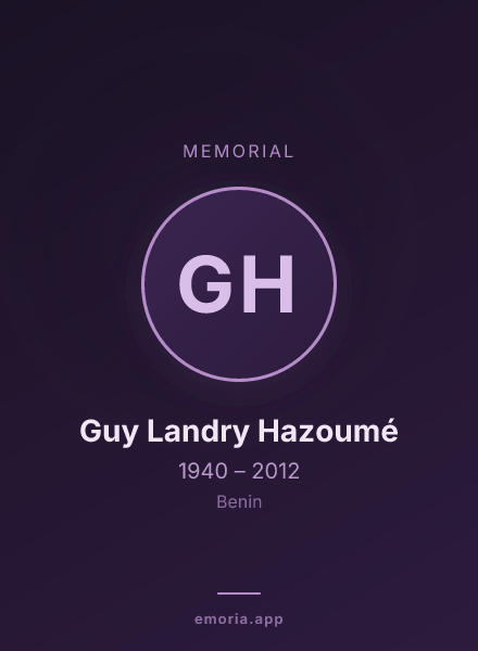 Memorial portrait of Guy Landry Hazoumé