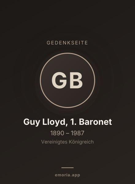Gedenkportrait von Guy Lloyd, 1. Baronet