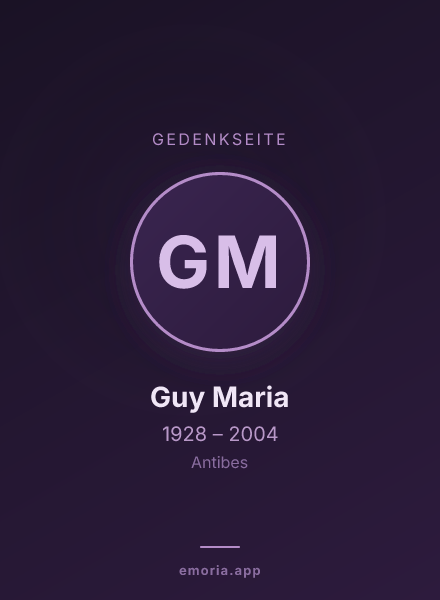 Gedenkportrait von Guy Maria