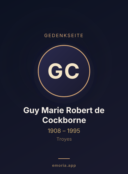 Gedenkportrait von Guy Marie Robert de Cockborne