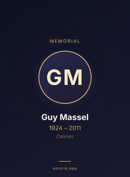 Memorial portrait of Guy Massel