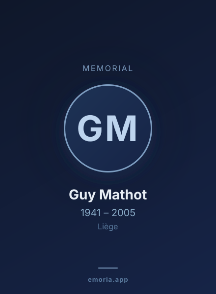 Memorial portrait of Guy Mathot