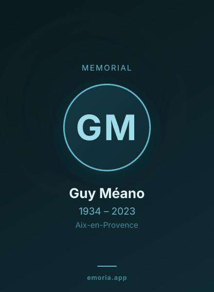 Memorial portrait of Guy Méano