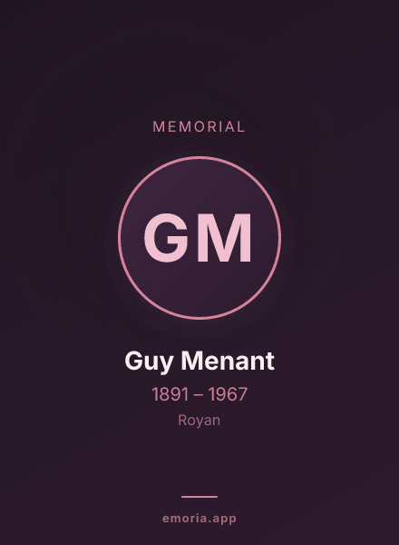 Memorial portrait of Guy Menant