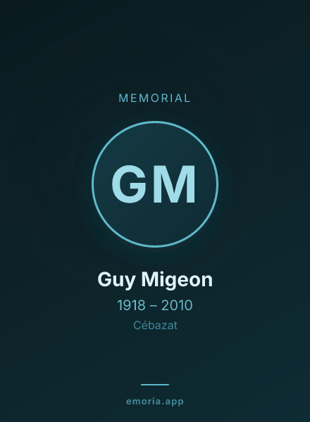 Memorial portrait of Guy Migeon