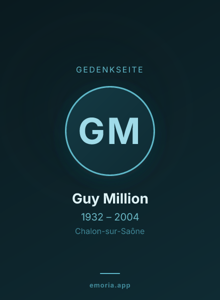 Gedenkportrait von Guy Million