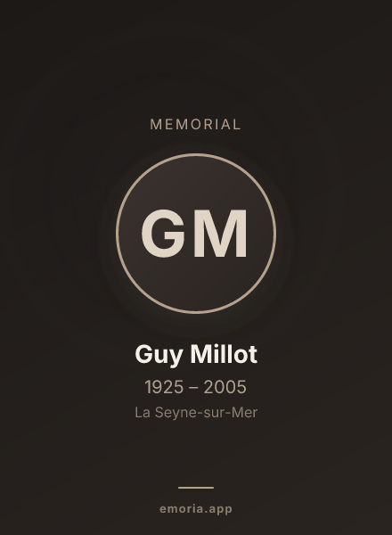 Memorial portrait of Guy Millot