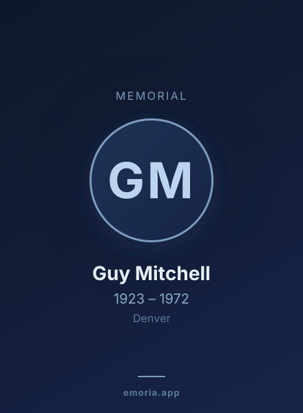 Memorial portrait of Guy Mitchell