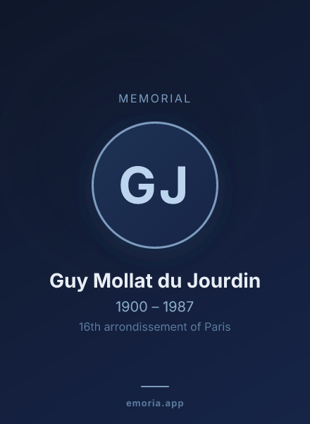 Memorial portrait of Guy Mollat du Jourdin