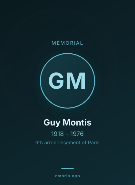 Memorial portrait of Guy Montis