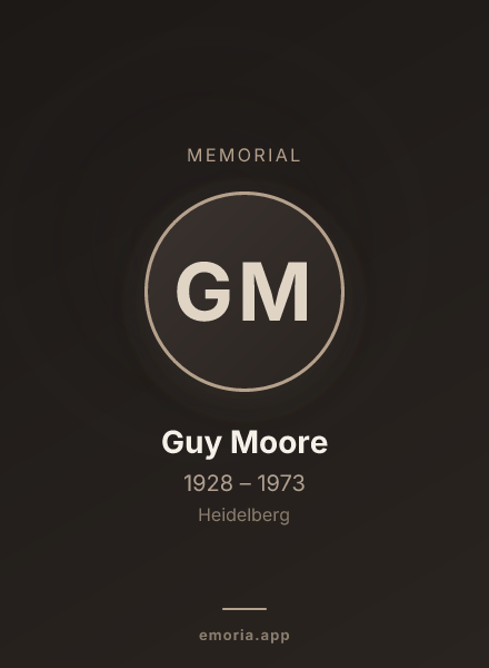 Memorial portrait of Guy Moore