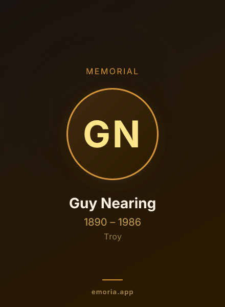 Memorial portrait of Guy Nearing
