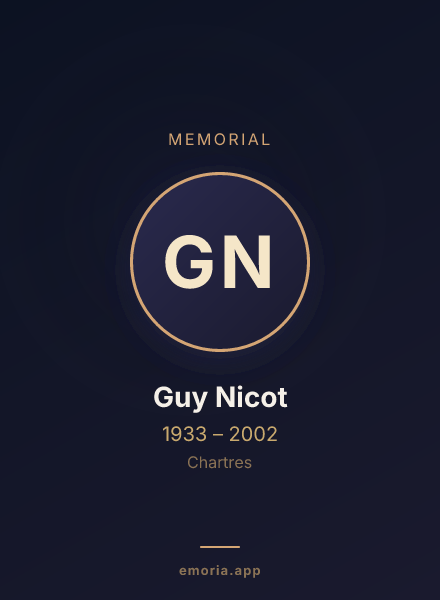 Memorial portrait of Guy Nicot