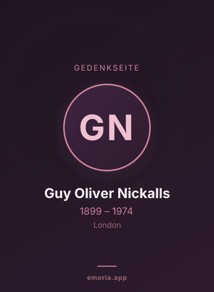 Gedenkportrait von Guy Oliver Nickalls