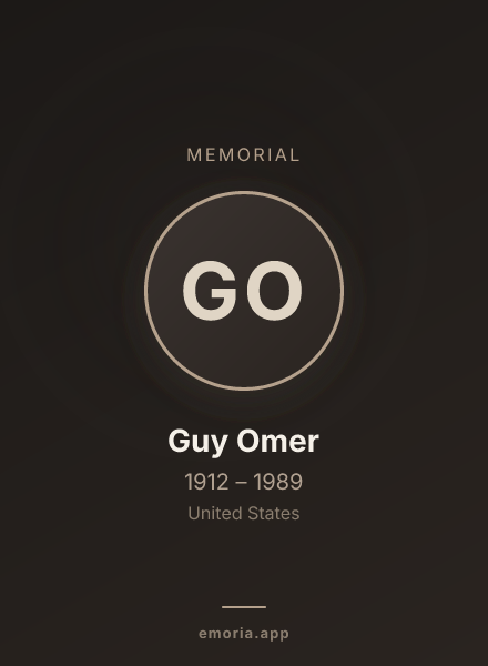 Memorial portrait of Guy Omer
