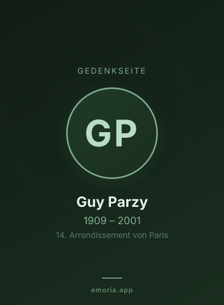 Gedenkportrait von Guy Parzy