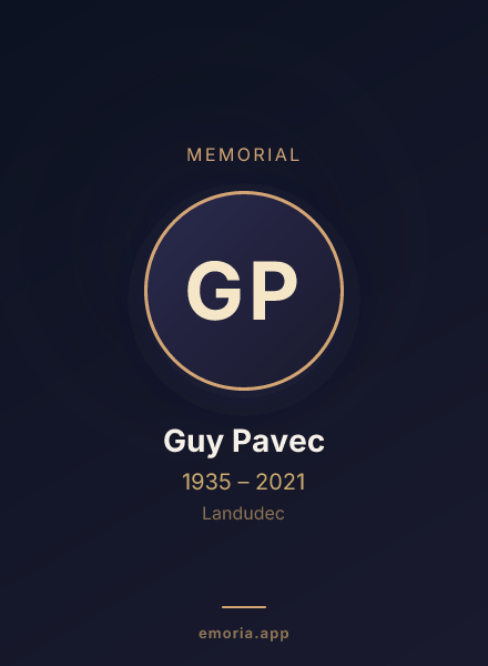 Memorial portrait of Guy Pavec
