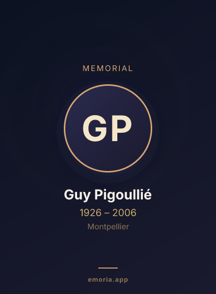 Memorial portrait of Guy Pigoullié