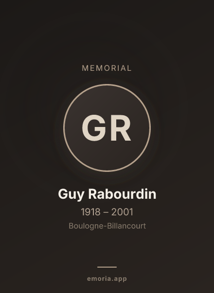 Memorial portrait of Guy Rabourdin